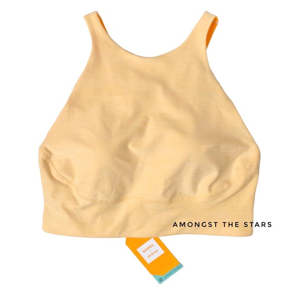 Sorel x prAna Wandering Soul Chalk Yellow & Gold Longline Bralette Sports Bra - Picture 10 of 14